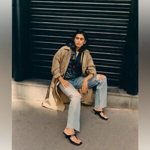 Zara 2 in 1 trench coat puffer vest